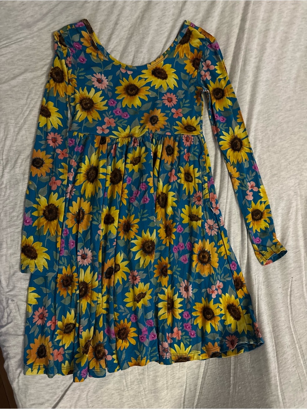 Little Sleepies Sunflower  Long-Sleeve Dress